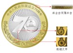 建国70周年双色铜合金纪念币有哪些防伪特征的细节？