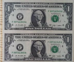 美元連體鈔價格表 美元連體鈔價值分析