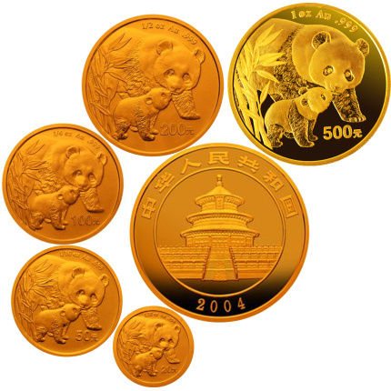 2004年熊猫金银币套装价格