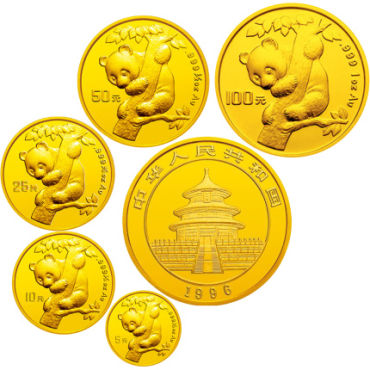 1996年熊猫金银币套装价格