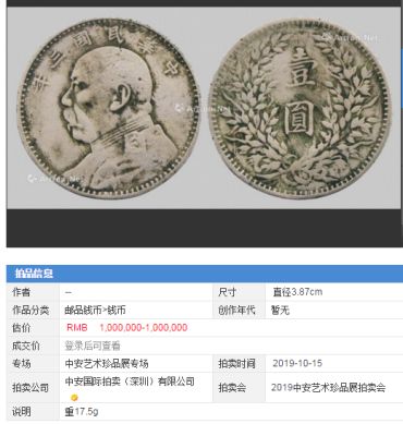 袁大头银元有几种不同的版本 价格有差别吗