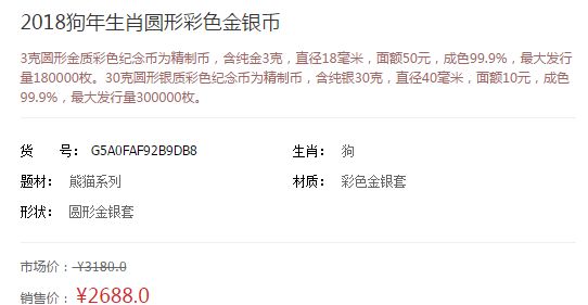 2018年狗年生肖币金银币价格 升值空间大吗