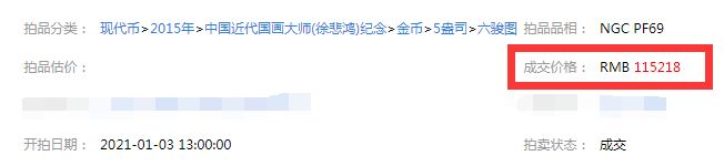 徐悲鴻金銀幣價格如何    2015年徐悲鴻5盎司金幣解析