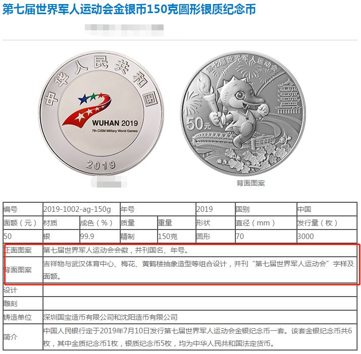 第七届世界军人运动会金银币150克银质纪念币 回收价格