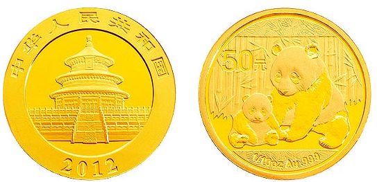 2012年熊猫金银币1/10盎司金币 市场价格及值多少钱