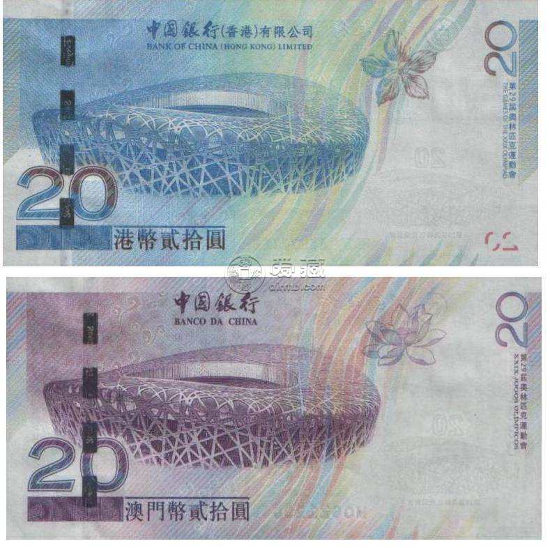香港澳门奥运纪念钞最新价格多少？香港澳门奥运纪念钞价值