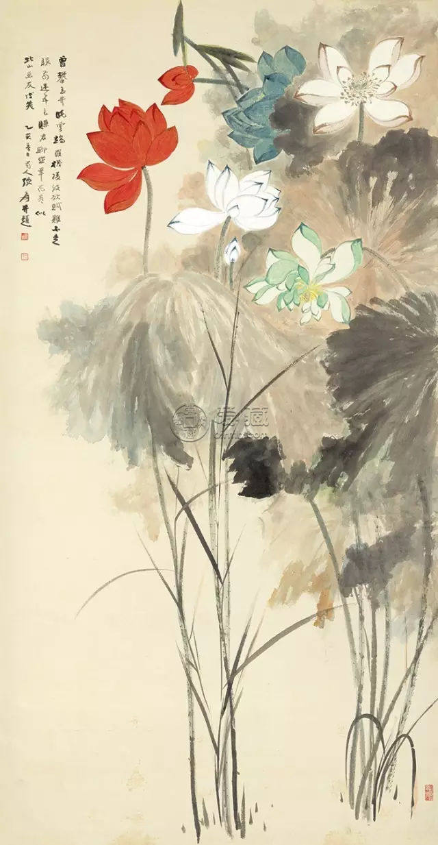 国画大师张大千最擅长画荷花