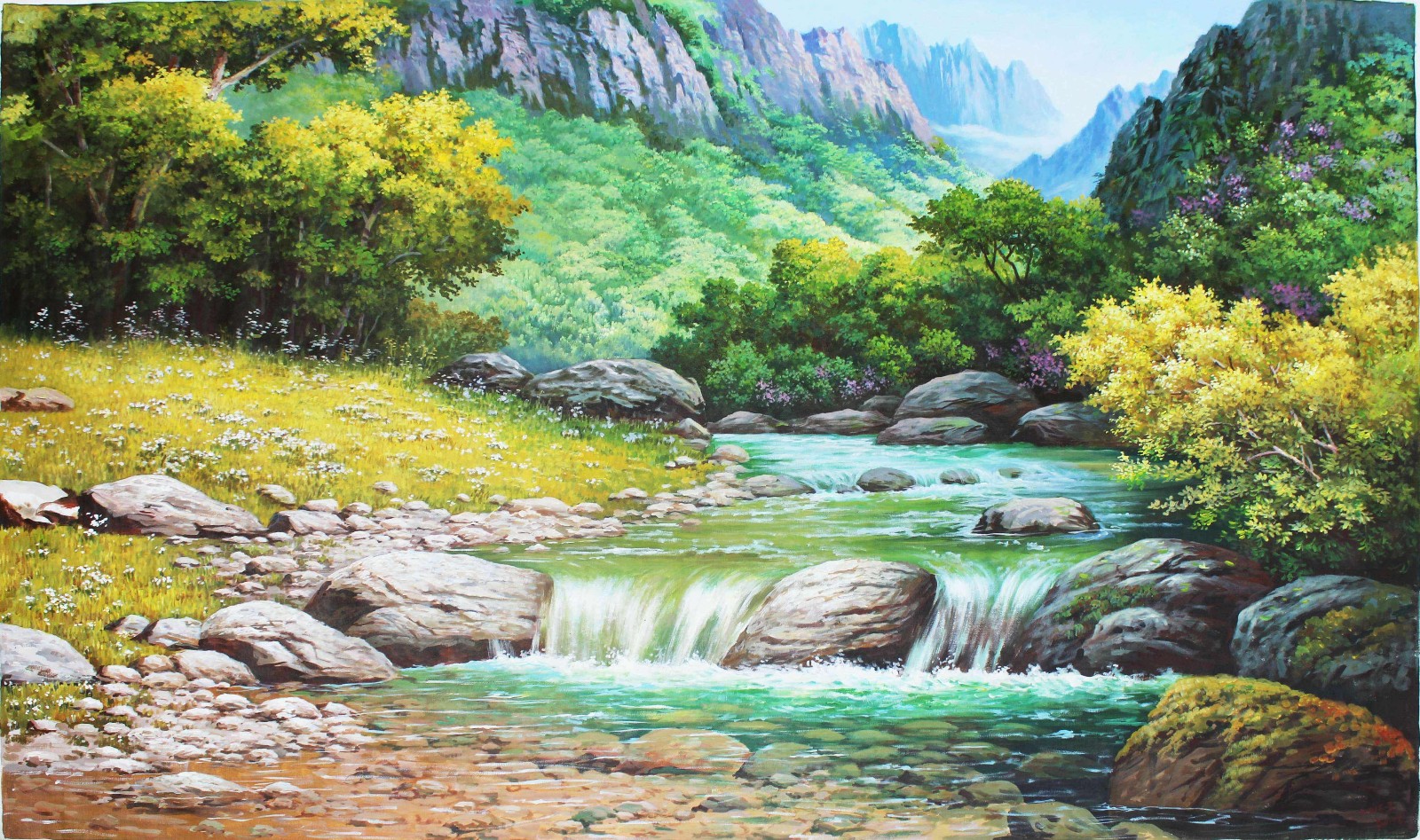 朝鲜油画风景图欣赏,朝鲜油画风景图片大全