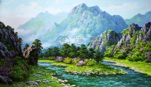 朝鲜油画山水图片欣赏，朝鲜油画山水图片鉴赏