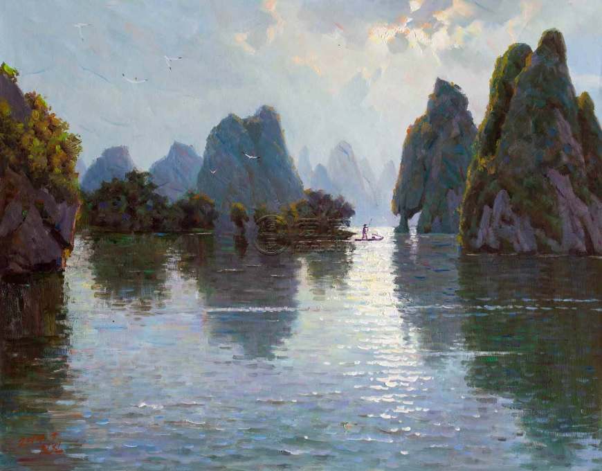 朝鲜油画山水图片欣赏，朝鲜油画山水图片鉴赏