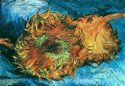 梵高油画向日葵高清图片，梵高油画向日葵作品欣赏