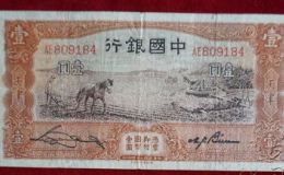 中国银行天津版一元纸币价格值多少钱一张及图片