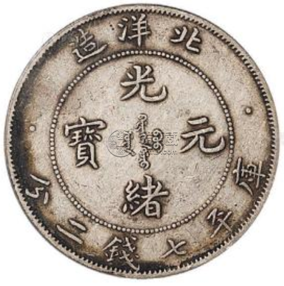 北洋造光绪库平七钱二分银元  北洋光绪元宝一枚值多少钱