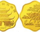 1997中国丁丑（牛）年金银铂纪念币1公斤梅花形金质纪念币