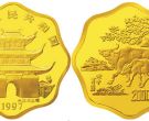 1997中国丁丑（牛）年金银铂纪念币1公斤梅花形金质纪念币