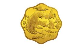 1998中国戊寅（虎）年金银铂纪念币1公斤梅花形金质纪念币