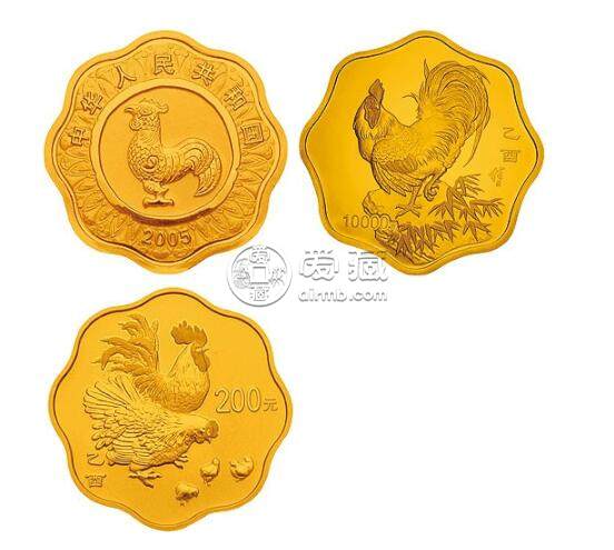 2005中国乙酉（鸡）年金银纪念币1公斤梅花形金质纪念币