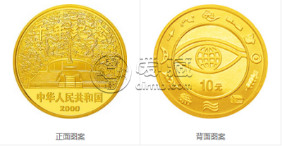 2000年千年纪念1/10盎司纪念金币价格