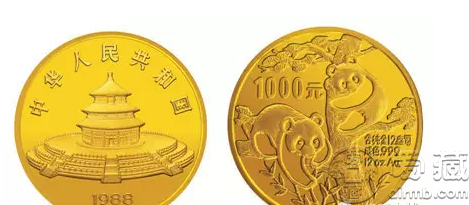 1988版熊猫金银铂纪念币12盎司圆形金质