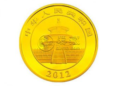 2012版熊猫金银纪念币5盎司圆形金质纪念币