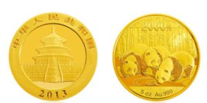 回收2013年5盎司熊猫金币价格