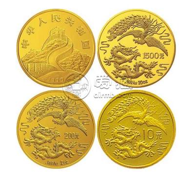 1990版龙凤金银纪念币2盎司圆形金质纪念币价格