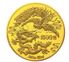 1990版龍鳳紀念幣20盎司圓形金質紀念幣