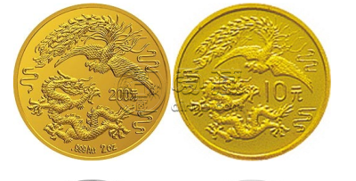 1990版龙凤金银纪念币2盎司圆形金质纪念币 介绍