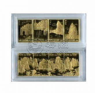 1998年桂林山水方形金币4枚的价格