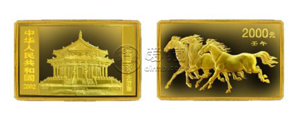 2002年5盎司生肖马长方形金币的价格