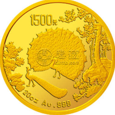 孔雀开屏20盎司金币价格 图片介绍