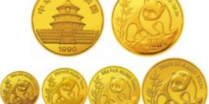 1990年熊猫金币5枚套装1990年金套猫