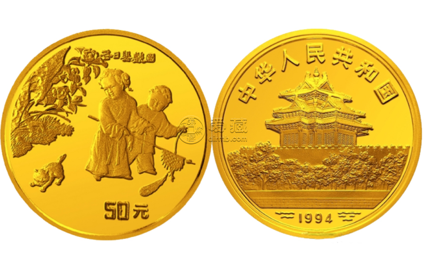 1994年1/2嬰戲圖金幣回收價格