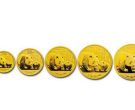 2012年熊猫金币5枚套装2012年金套猫