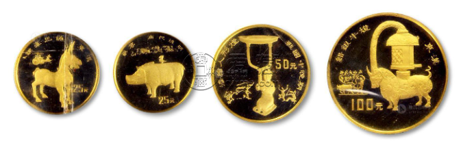 1993年出土文物第3组4枚金币的价格