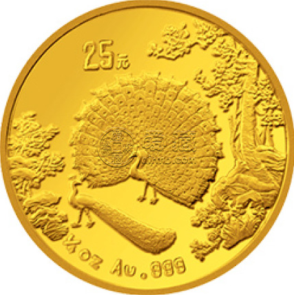 1993年孔雀开屏1/4盎司纪念金币
