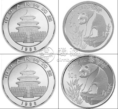 回收1993版熊猫金银铂及双金属纪念币