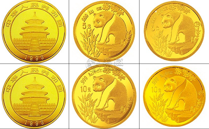 回收1993版熊猫金银铂及双金属纪念币
