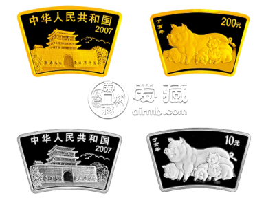 2007中国丁亥猪年金银纪念币价格