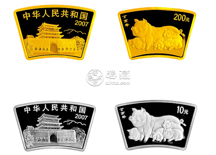 2007中国丁亥猪年金银纪念币价格