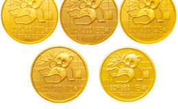 1989年熊猫金币5枚套装1989年金套猫价格