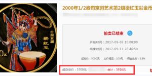梁红玉彩金币市场价   梁红玉1/2盎司彩金币收藏价值分析