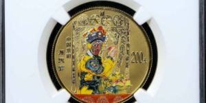 2002年闹天宫京剧1/2盎司彩金币图片及价格    拍卖成交情况