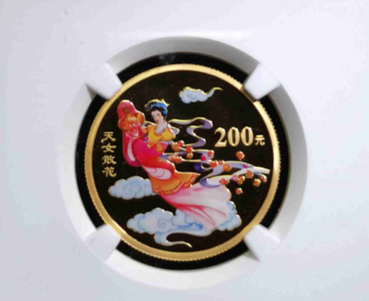 天女散花彩金币价格     天女散花1/2盎司彩金币收藏价值如何