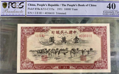 1951年骆驼队一万元最新行情 一万元骆驼队图片