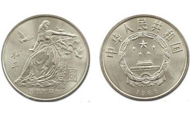 1986年1元国际和平年纪念币最新价格具体的回收价格