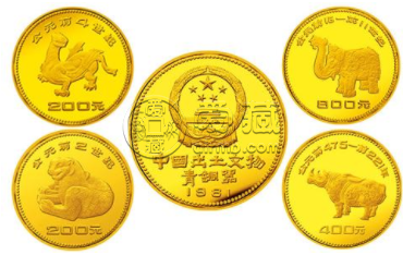 中国青铜器第1组1/2盎司金纪念币 回收价格最新