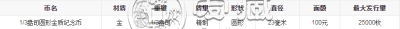 1986中国杰出历史人物金银币第三组1/3盎司金币 价格