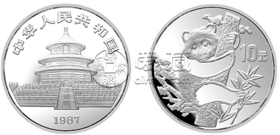 中国熊猫金币发行5周年纪念银币   价格