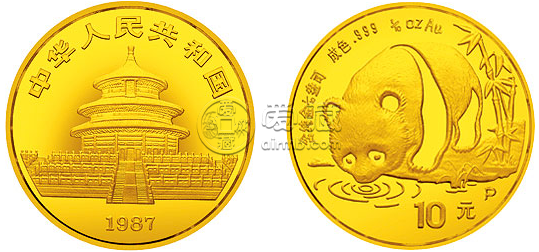 1987年熊猫金铂纪念币   价格较新及回收价格